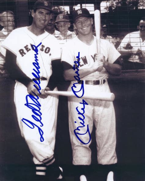 1950s Signed 8x10 Photo Mickey Mantle Ted Williams Reprint Free