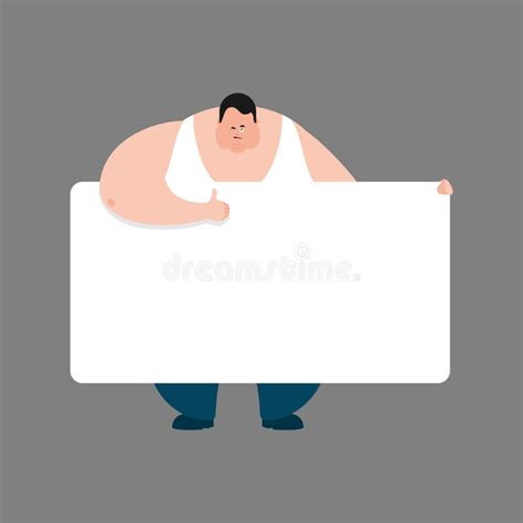 Overweight Man Winks Vector Illustration Stock Vector Illustration