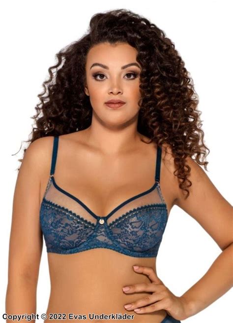 Big Cup Bra Sheer Inlays Floral Lace B To J Cup