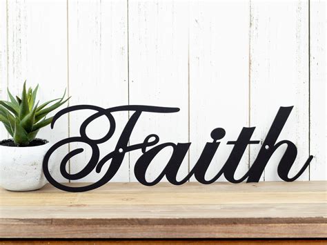 Faith Sign Steel Signs Metal Word Art Christian Wall Art