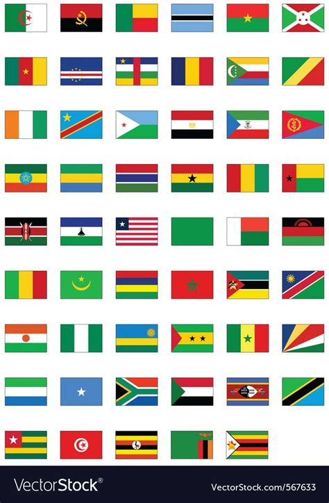 Flag Set Of All African Countries Vector Image On Vectorstock Country