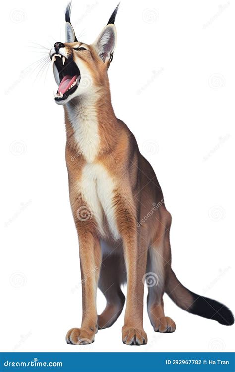 A Caracal Cat Isolated On White Background Stock Illustration