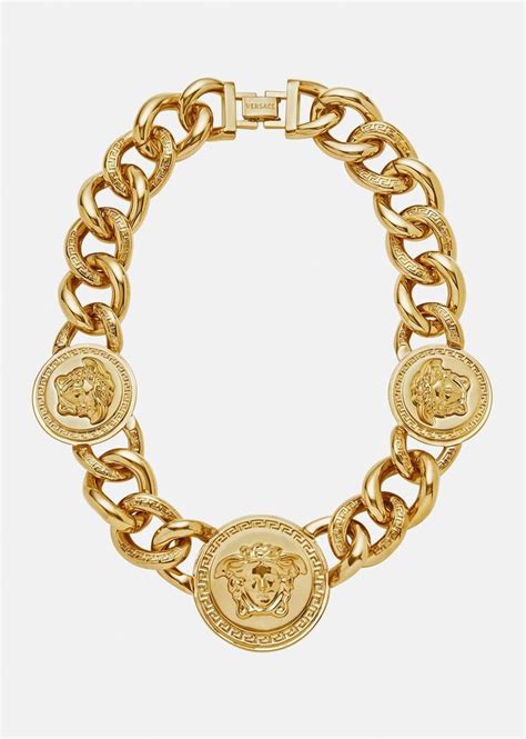 Versace Womens Medusa Chain Necklace In Gold Versace Gb Chain