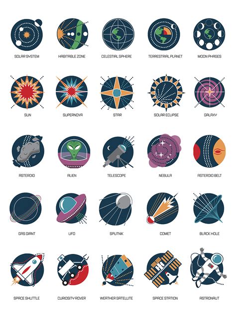 Outer Space Symbol Set On Behance Outer Space Tattoos Space Tattoo