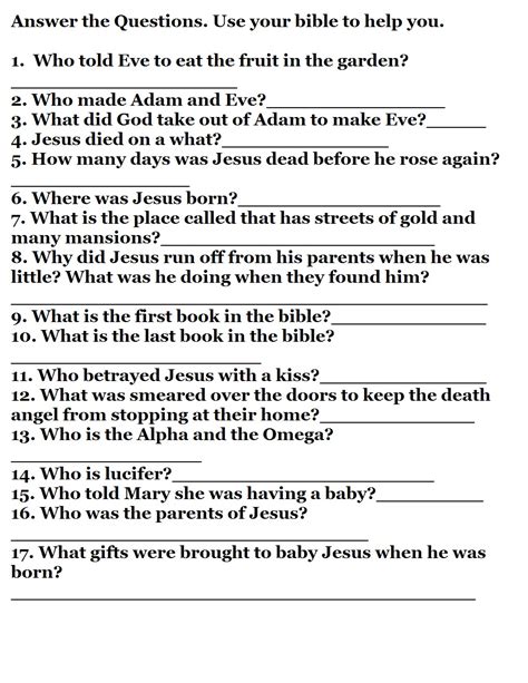 Free Printable Bible Trivia With Answers Trivia Questions And Answer