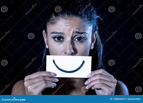 Young Woman Suffering From Depression Hiding Her Sadness And Sorrow