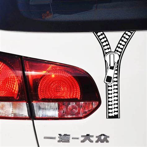 new arrival 19 9cm zipper personality car stickers the whole body glue sticker car styling car