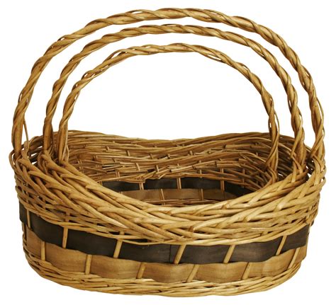 Set of 3 Tuscana Wood Chip Handled Baskets | Basket Retailer