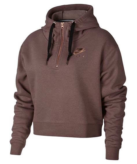 Interior pocket for small items. Nike Damen Sweatshirt "1/2-Zip Fleece Hoodie" | engelhorn