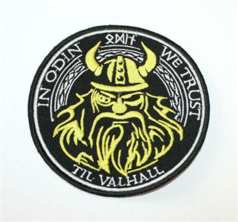 Morale Patch In Odin We Trust Til Valhalla Vikings Embroidered Hook