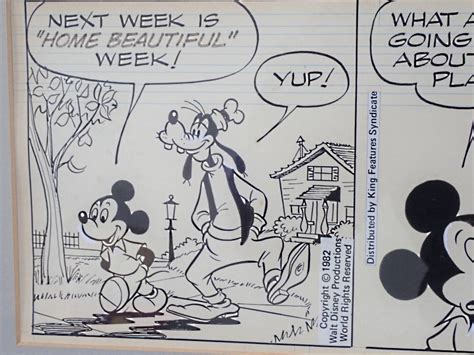 ミッキーマウスの3コマ漫画の原画2点セット ディズニーのヴィンテージ品 オンラインショップ ときいろ