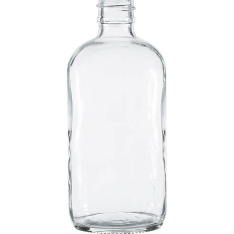 8 Oz Clear Boston Round Glass Bottle 24mm 24 400