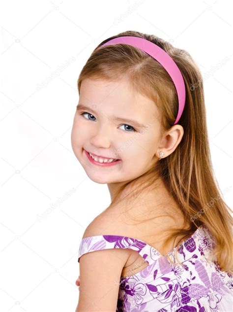 Portrait Of Smiling Cute Little Girl Isolated Stock Photo By ©svetamart