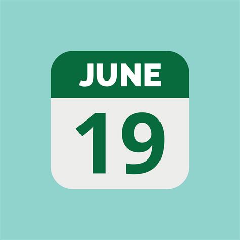 June 19 Calendar Date Icon 23203088 Vector Art At Vecteezy