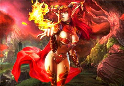 Wallpaper Anime Merah World Of Warcraft Setan Komik Mitologi Alexstrasza Lifebinder