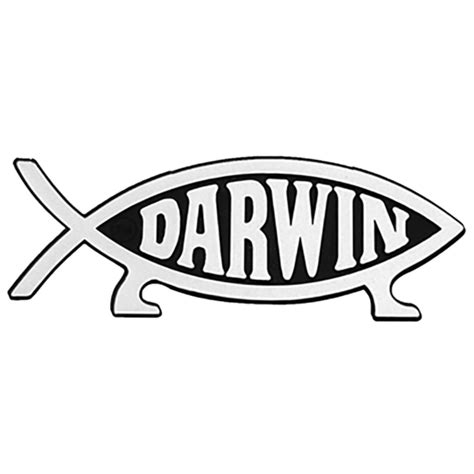 Darwin Fish Silver Car Plaque Emblem