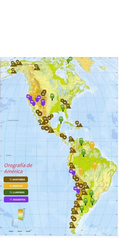 Mapa De La Orografia De America Con Nombres Para Imprimir En Pdf 2022