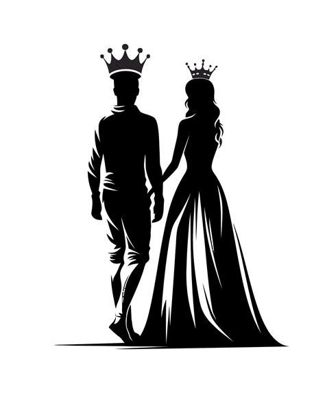 King And Queen Silhouette 23133650 Vector Art At Vecteezy