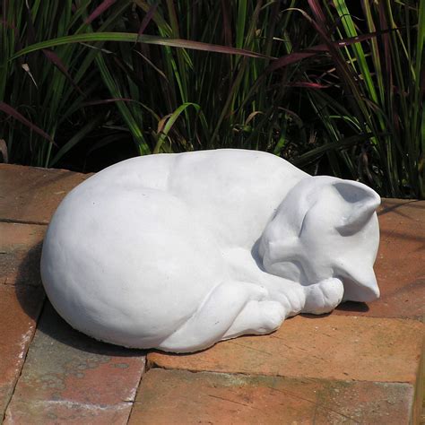 Classic Sleeping Cat Cement Garden Statue Gnccs By Fairydreamgarden On