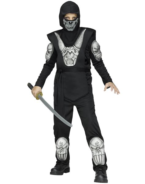 Black Demon Ninja Boys Dark Assassin Warrior Halloween Costume