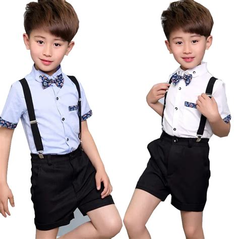 Summer Performance Sets Kids Formal Dress Baby Boy Clothes Set Short