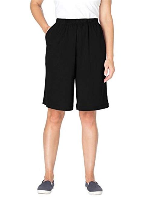 women s plus size shorts in 7 day knit black 1x plus size shorts women s plus size shorts