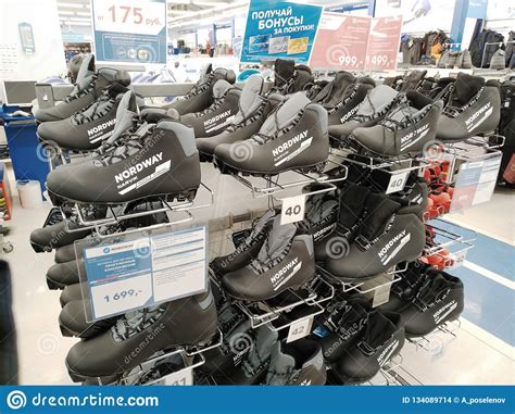 Check out the latest sales & special offers. Many Various Ski Boots In The Large Sporting Goods Store ...