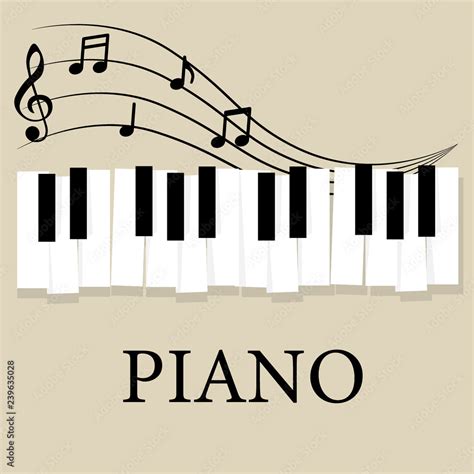 Music Piano Keyboard With Notes Poster Background Template Music