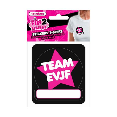 Sticker EVJF pour T-shirt, Lot de 12 - Couleur de Nuit
