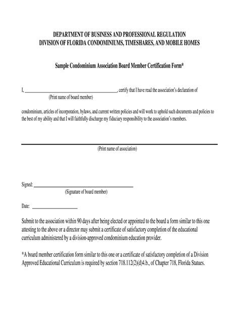 Florida Hoa Certification Form Fill And Sign Printable Template