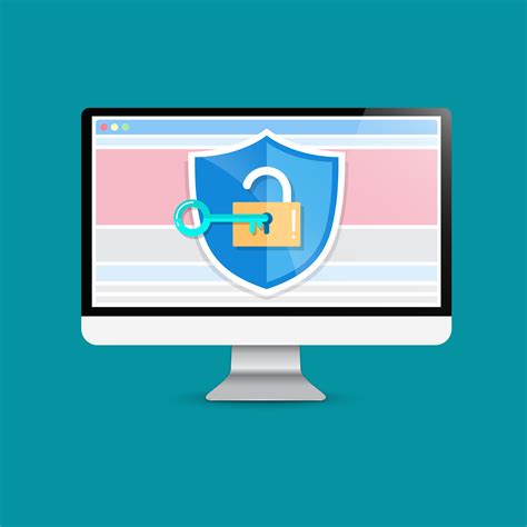 Concept Is Data Security Access Success Shield On Computer Desktop
