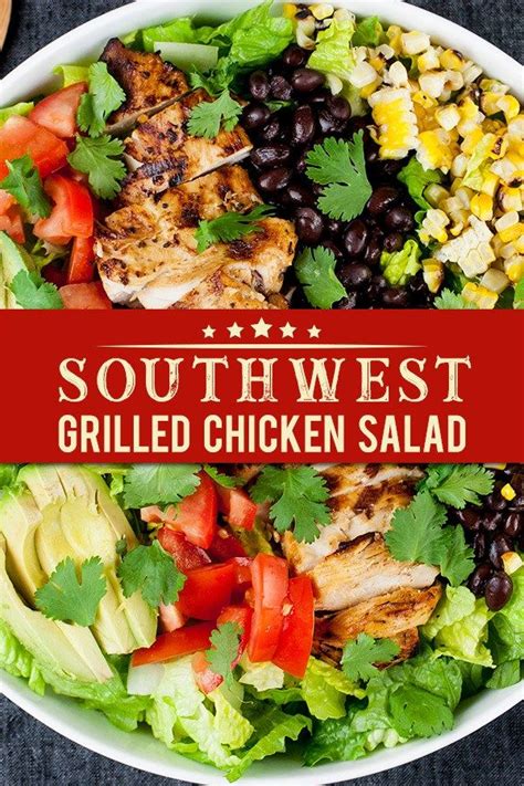 This southwest chicken salad is topped with a chipotle seasoned chicken breast, black beans, avocado, fresh pico de gallo & a zesty lime vinaigrette. Southwest Grilled Chicken Salad - A fresh, healthy ...