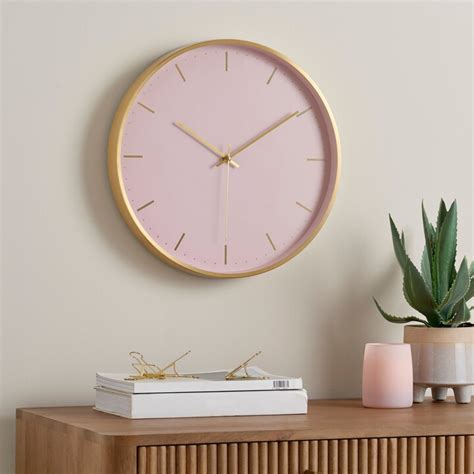 Dunelm Aluminium Pink 40cm Silent Clock Pink Shopstyle