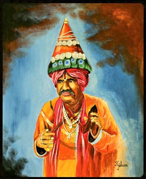 Buy Marathi Maharashtrian Culture Vasudeo Handmade Painting By