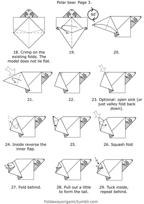 How To Make A 3d Origami Polar Bear Instructions Origami