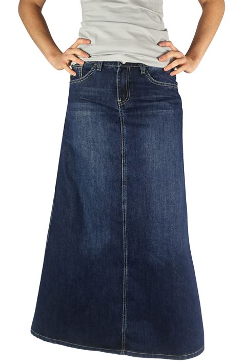 Timeless Class Modest Long Denim Skirt Modest Jean Skirt Sizes 3 18