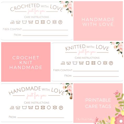 Printable Care Tags For Handmade Gifts From The Birch Cottage The