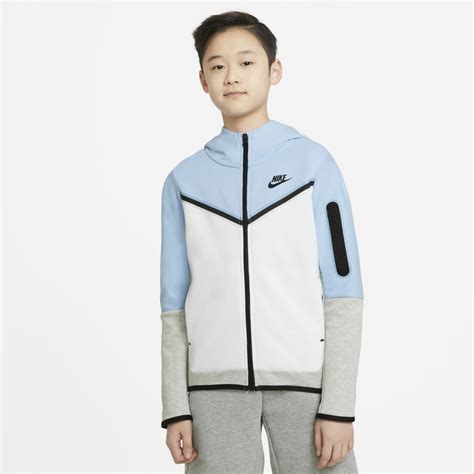 Nike Sportswear Tech Fleece Big Kids Full Zip Hoodie In Psychic Blue