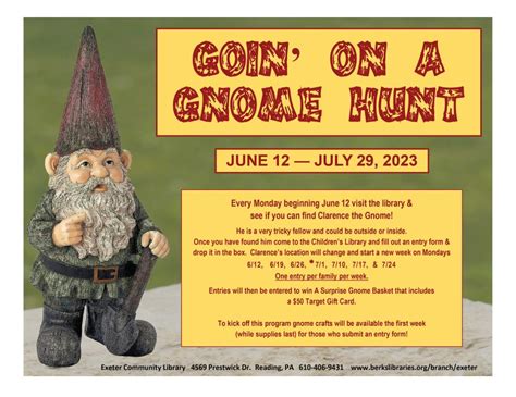 Goin On A Gnome Hunt Berks County Public Libraries