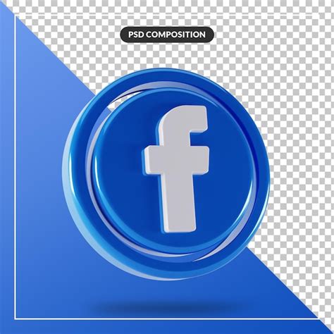 Premium Psd Glossy Facebook Logo Isolated 3d Design