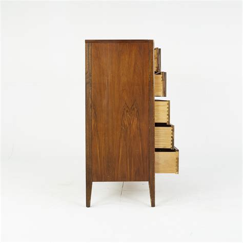 Kent Coffey Mid Century Walnut Highboy Dresser For Sale At 1stdibs