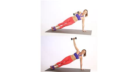 Side Plank With Reverse Fly Plank Exercises With Weights Popsugar