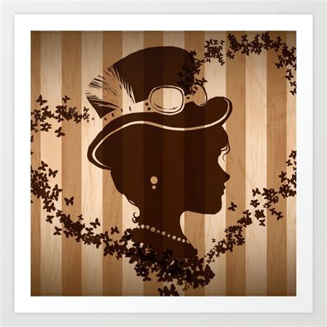 The Duel Large Silhouette Print Set Black And White Victorian Steampunk