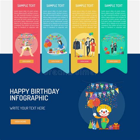 Happy Birthday Infographic Stock Illustration Illustration Of Design