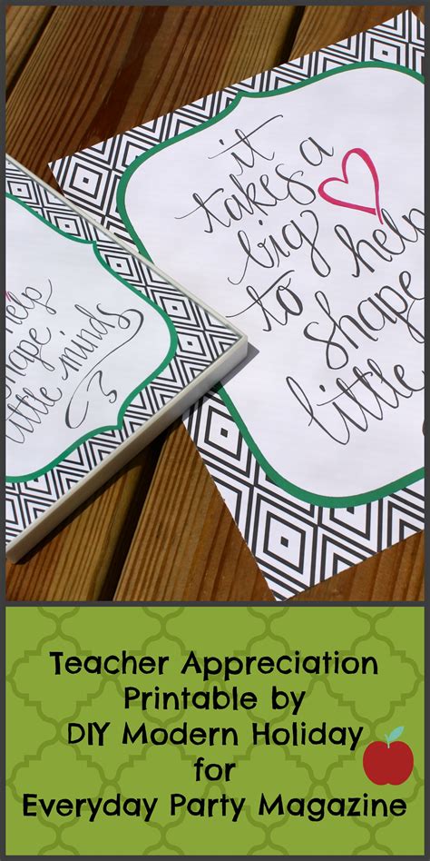 Teacher Appreciation Printable By Diy Modern Holiday