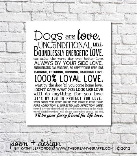 Dog Art Print Dogs Are Love Poem Dogs Wall Art I Love My Dog Etsy