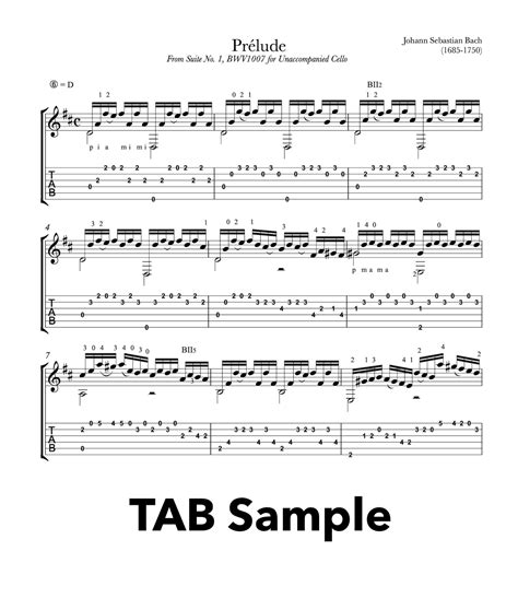 Bach Prelude And Cello Suite No1 Bwv 1007 Pdf Sheet Music This Is Classical Guitar