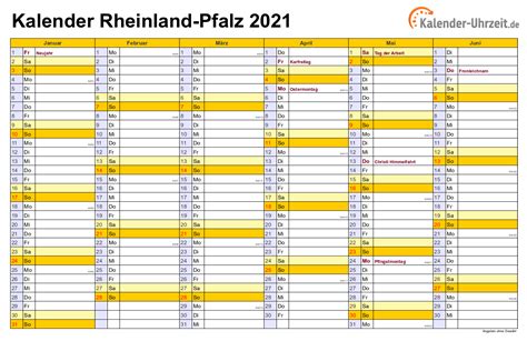 Ferienkalender 2020, 2021 zum herunterladen und ausdrucken. Feiertage 2021 Rheinland-Pfalz + Kalender