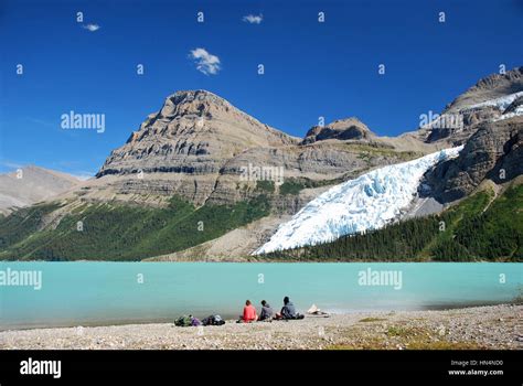 Beautiful Day At Berg Lake In Mount Robson Provincial Park In British