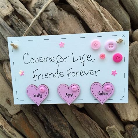 Cousins For Life Friends Forever Handmade Personalised Plaque Etsy